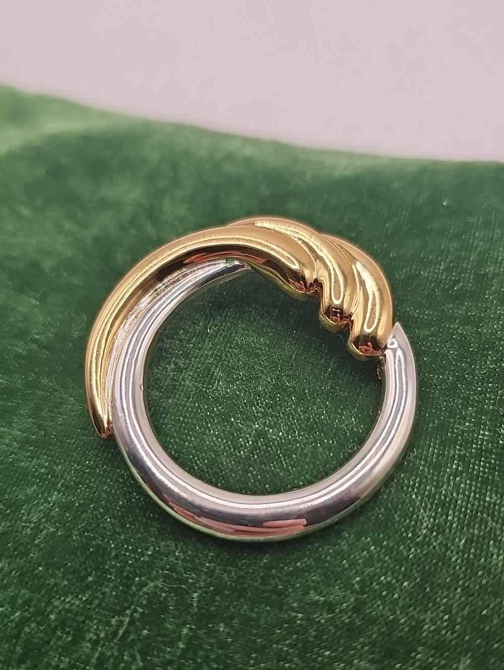Napier Vintage Circle Brooch Two Tone.